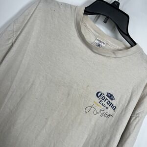 Vintage Corona Exrtra Jimmy Buffet Signed T Shirt Mens XL White SS Palm Beach SS